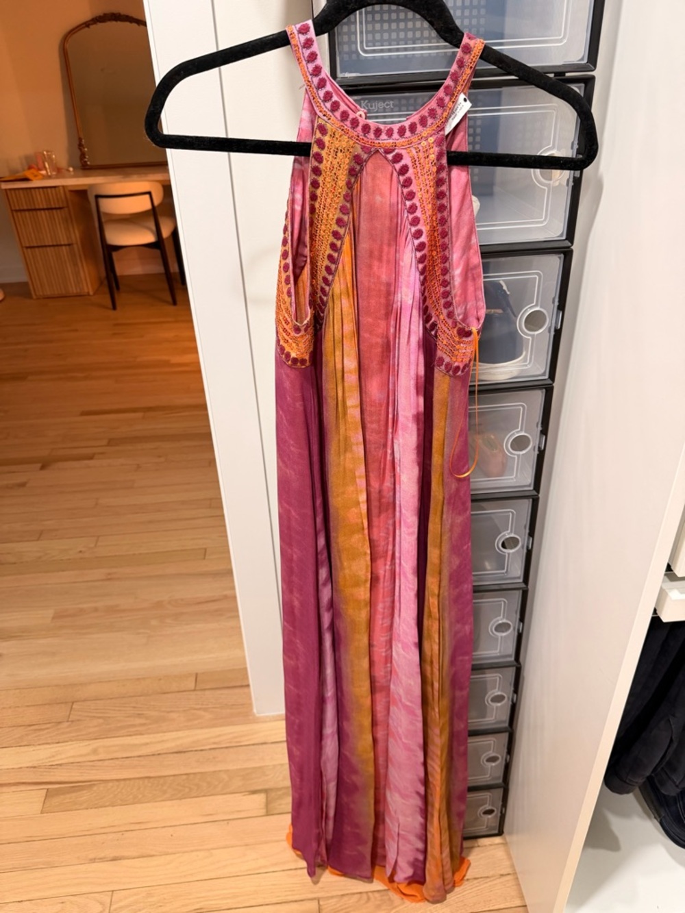 Zara Pink and Brown Halter Maxi Dress - Picture 6 of 6